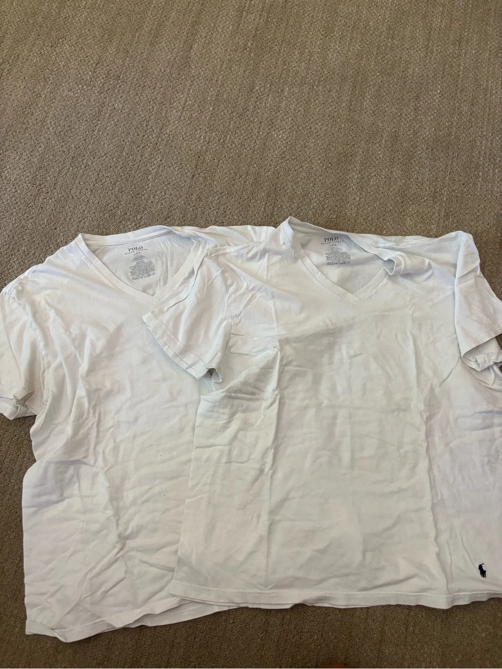 2 pack Polo by Ralph Lauren White V-Neck Men's Twin Pack Tee